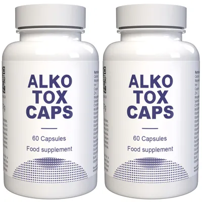 Image de Alkotox - 120 gélules (2x60) hautement dosées - Recette originale suisse - Végétaliennes et végétales, avec vitamines et minéraux - Lot de 2