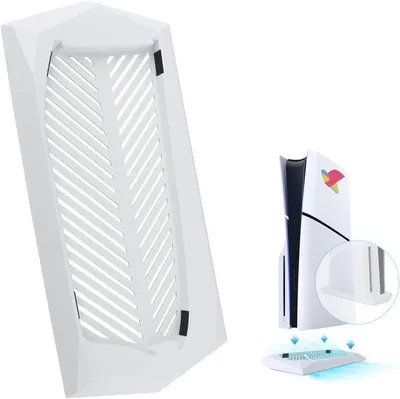 Image de Support en silicone pour PS5 Slim - Antidérapant - Blanc - Édition disque - Support pour console