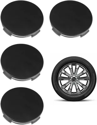 Produktbild von Radkappen 60 mm, 4 Stücke, schwarz, ABS, für Felgen