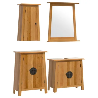 Produktbild von 4-tlg. Badmöbel-Set Massivholz Kiefer