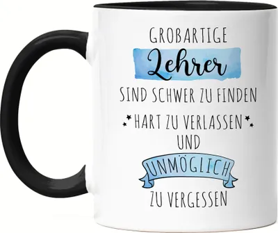 Produktbild von Großartige Lehrer Sind Schwer Zu Finden Tasse Schwarz Danke Geschenk Hart Zu Vergessen