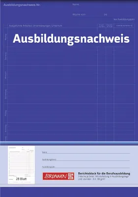 Produktbild von Brunnen Ausbildungsnachweis tägliche Eintragungen Formularbuch 1 Block - A4