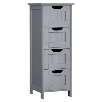 Produktbild von VASAGLE Badezimmerschrank, Badschrank, Beistellschrank mit 4 Schubladen, 30 x 30 x 82 cm, für Badezimmer, Wohnzimmer, Esszimmer, Küche, modern