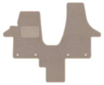 Image de Tapis avant en moquette pour VW Transporter T5 2003-2015 (Caravelle 2 places) – 2 pièces, beiges, sur mesure – Wielganizator LUX