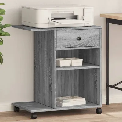 Produktbild von Möbel Druckerständer mit Rollen Grau Sonoma 60x40x68,5 cm - Schreibtische 840644