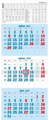 Produktbild von 3-Monatskalender blau/rot 2027