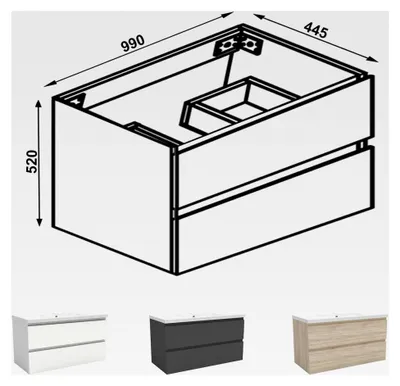 Produktbild von Waschbeckenunterschrank 100 cm in Weiß