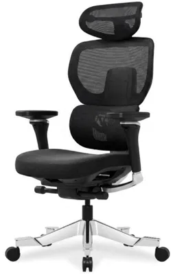Zdjęcie produktu dla Ergonomiczne krzesło biurowe C7MOB-F1-EUV2, maksymalne obciążenie 163 kg, kolor czarny