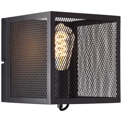Produktbild von Wandlampe, 20 x 20 x 20 cm, E27, max. 40 W, Metall, schwarz korund