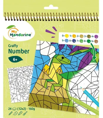 Produktbild von Ausmalbild Seite Avenue Mandarine Graffy Pop Zahl Dinosaurier