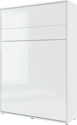 Produktbild von Mirjan24 Wandklappbett Bed-Concept BC-01 140x200 Vertical, Stilvoll Funktionsbett, Modernes Schrankbett (Farbe: Weiß Matt / Weiß Hochglanz)