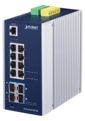 Obrázok produktu pre PLANET IGS-6325-8T4X, Riadený, L3, Gigabit Ethernet (10/100/1000), Plne duplexný režim, Montovateľné na stenu