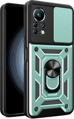 Produktbild von Hülle für Infinix Note 11 4G mit Ring Ständer Halter Dia Kameraschutz TPU PC Hybrid Handyhülle Grün