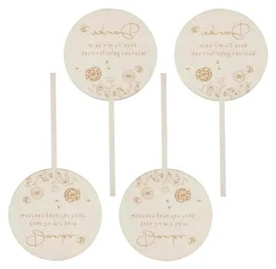 Produktbild von 4 Stück Holzpflanzenetiketten, Blumenetiketten, beschreibbare Gartenschilder