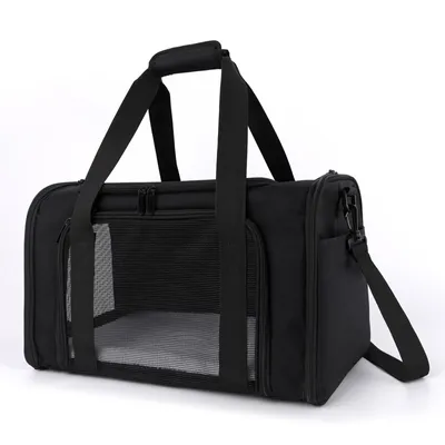 Produktbild von Tiertransporttasche Hundetasche Transportbox, Atmungsaktive und Faltbare Hundebox Katzen, bis 6,00 kg, mit Verstellbarem Schultergurt