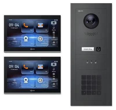 Produktbild von Goliath Premium IP GL-IPH121A.4 Video-Türsprechanlage, 1 Familie, 2× 10 Zoll Schwarz, Anthrazit, Unterputz
