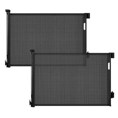 Produktbild von Treppenschutzgitter ausziehbar Absperrgitter Hund Kinder Schutzgitter (2 St), 0–150 cm, Schwarz ohne Bohren geeignet für den Innen- und Außenbereich