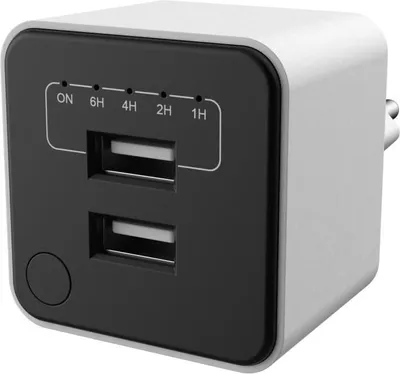 Immagine prodotto di Caricabatterie doppio USB GAO, timer regolabile, spegnimento automatico, 5 V 2400 mA