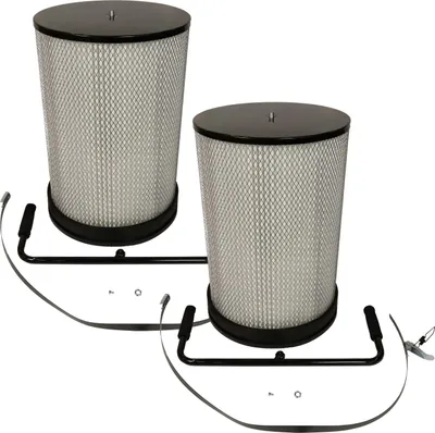 Produktbild von vhbw 2x Feinstaubfilter kompatibel mit BAMATO AB-1500CF Absauganlage - Feinstaub-Filterpatrone mit Reinigungsbürste