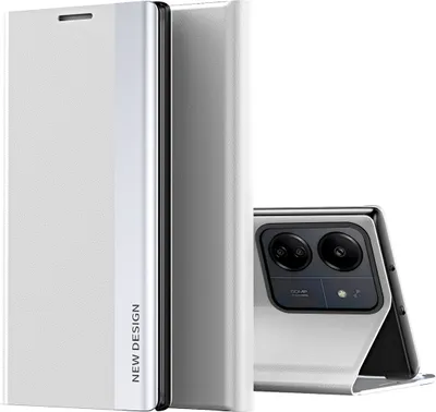 Produktbild von Hülle für Xiaomi Redmi 13C /Poco C65 Leder PolyurethanKlapphülle Schutzhülle mit Standfunktion Weiß