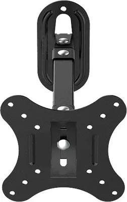 Image de Support mural pour téléviseur ZELURXX, 14 à 27 pouces, capacité de charge 10 kg, extensible et inclinable à ±15°, support pour téléviseur, pour petits téléviseurs, 10 x 10 cm, noir