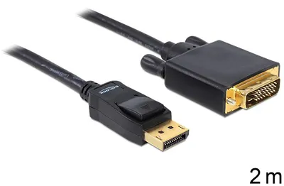 Produktbild von Delock - DVI-Kabel - DisplayPort (M) zu DVI-D (M) - 2 m - Daumenschrauben