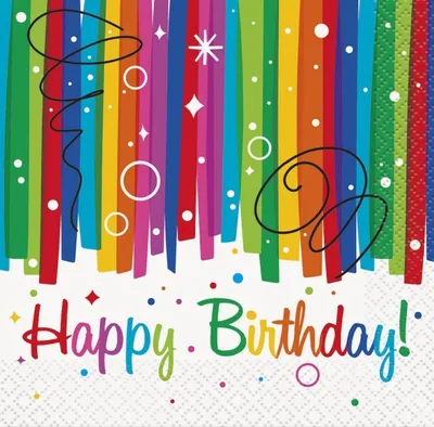 Produktbild von 16 kleine Servietten Happy Birthday bunt
