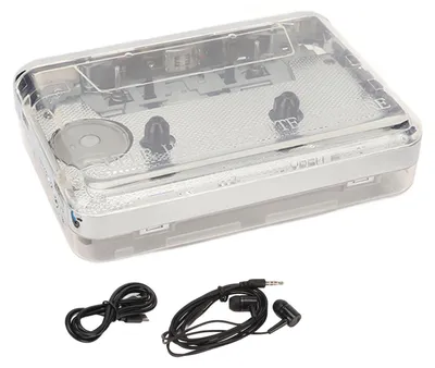Productafbeelding van Cassetteto-MP3-converter, retro-HiFi-stereogeluid, USB-cassettenspeler met transparante behuizing