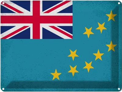 Immagine prodotto di vianmo Insegna di latta 30x40 cm Bandiera Tuvalu Flag of Tuvalu