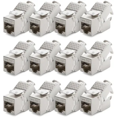 Obrázok produktu pre deleyCON MK3124, Plochý, Strieborná, RJ-45, Samica, 10GBase-T, Cat6a