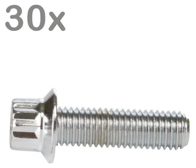 Image de 30 vis de jante M7x24 en acier chromé pour jantes BBS, Rial, Schmidt, O.Z. et Dynatech Carline