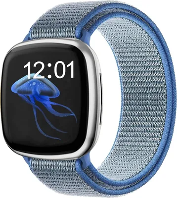 Produktbild von Strap-it Fitbit Versa 3 Armband Nylon (Hellblau)