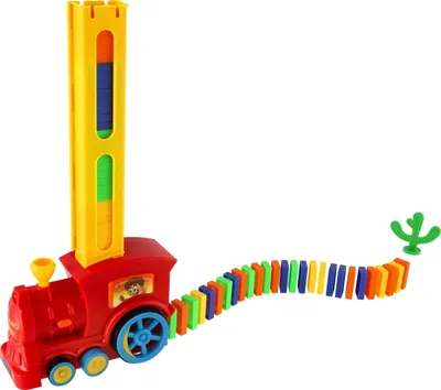 Image de Locomotive/Domino train en plastique 16cm à piles avec son et lumière