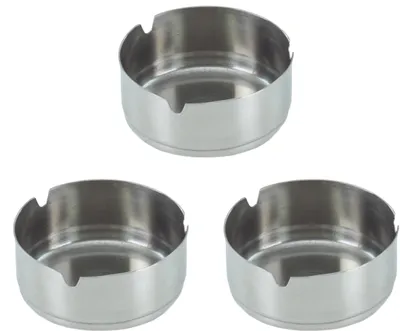 Produktbild von 3x Aschenbecher aus Edelstahl 8 cm Durchmesser