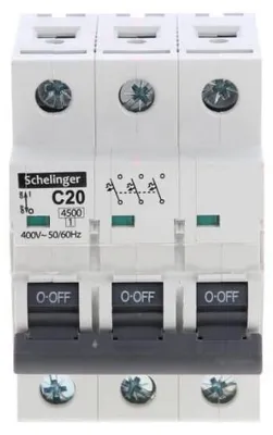 Produktbild von Leistungsschalter 3P C 20A 6kA AC SCHELINGER A02-G7-3P-C20