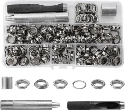 Produktbild von Werkzeugset 150-teilig, 10 mm Ösen, mit Ösenzangen, für Planen und Stoffe