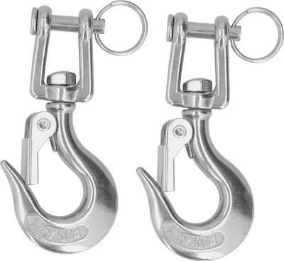 Obrázek produktu pro 2Pcs zvedací řetězový hák 304 z nerezové oceli s bezpečnostní západkou (3/16150kg )