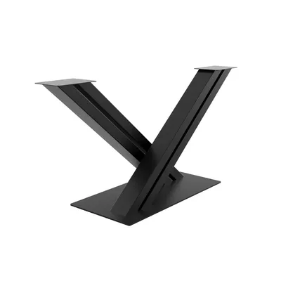 Produktbild von MetaloPro X-Frame Tischgestell, Stabile Metall Tischbeine für Esstisch, Moderne Schwerlast Stahlkonstruktion, Elegante Schwarze Tischkufen mit Bodenschonern, Perfekt für Wohnzimmer oder Büro