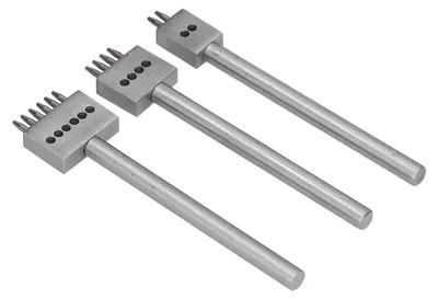 Immagine prodotto di Kit in pelle sostenibili - Set da 3 pezzi - Fai da te artigianato in pelle - Punzonatrice - Strumenti per il fai da te - Progetti creativi - Set per la lavorazione della pelle