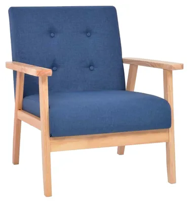 Produktbild von Sessel für Wohnzimmer und Schlafzimmer, modernes Einzelsofa, Loungesessel, Relaxsessel, blauer Stoff