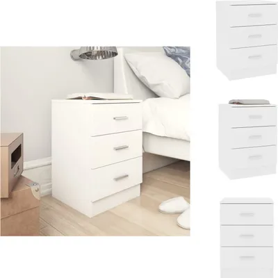 Zdjęcie produktu dla vidaXL Stolik nocny biały 38x35x56 cm materiał drewnopochodny - Stoliki nocne