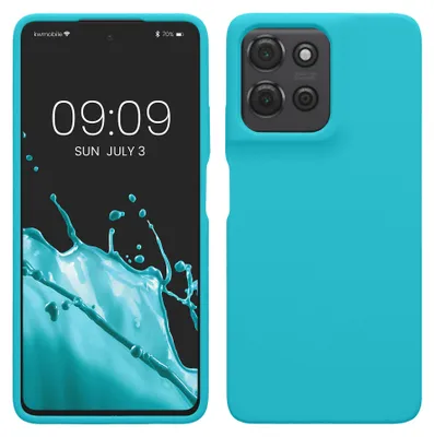 Produktbild von kwmobile Handyhülle für Motorola Moto G75 5G Hülle - Case Silikon - Kabelloses Laden - Schutzhülle Cover in Cool Glacier