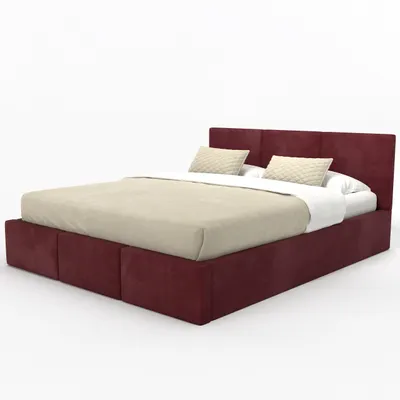 Obrázek produktu pro Muralo Čalouněná postel do ložnice 180x200 Postel s čelem Manželská postel s úložným boxem Maroon