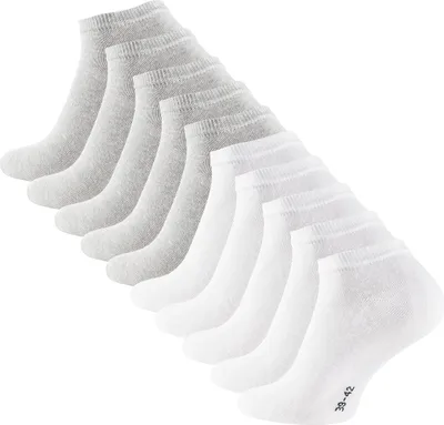Produktbild von Cotton Prime® 10 Paar COTTON-Essentials Sneaker-Socken 39-42 Grau/Weiss