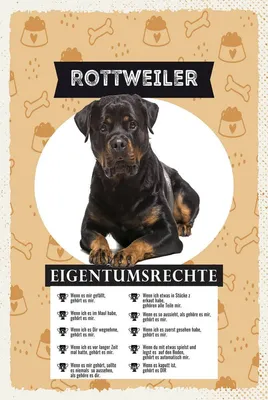 Produktbild von vianmo Holzschild 18x12 cm Rottweiler Eigentumsrechte