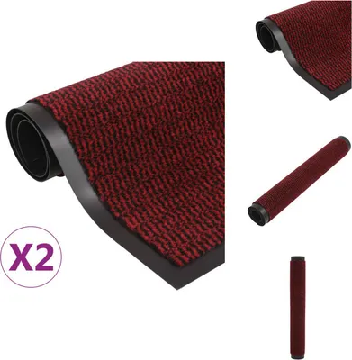 Immagine prodotto di vidaXL Zerbini antisporco 2 pz. Rettangolare 120x180cm rosso - Zerbini