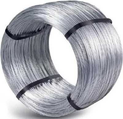 A roll of galvanized wire.