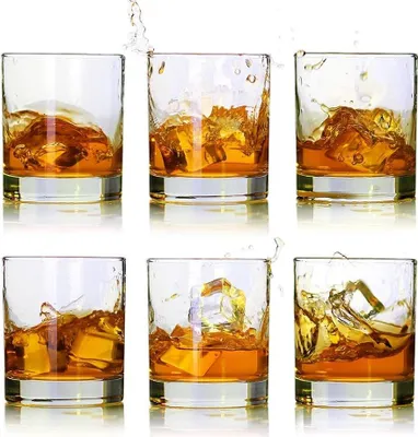 Obrázek produktu pro Sklenice na whisky - sada sklenic na skotskou Premium (6 kusů, 325 ml) / Sklenice na whisky ve staromódním stylu / Perfektní sklenice na skotskou a bourbon / Stylové sklenice na bourbon a rum / Sklenice na whisky do baru, čiré
