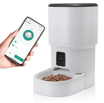 Automatischer Futterspender 4L, WLAN, App-Steuerung, weiß