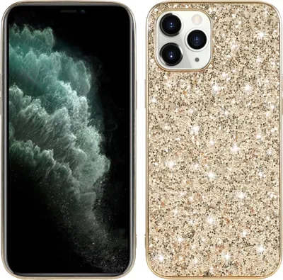 Produktbild von Mobigear Glitter iPhone 12 Hülle Hardcase Backcover - Gold